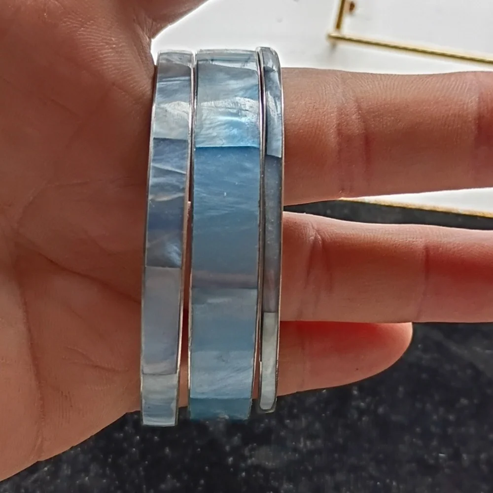 Elegant Silver Tone Bangle Set Of Three